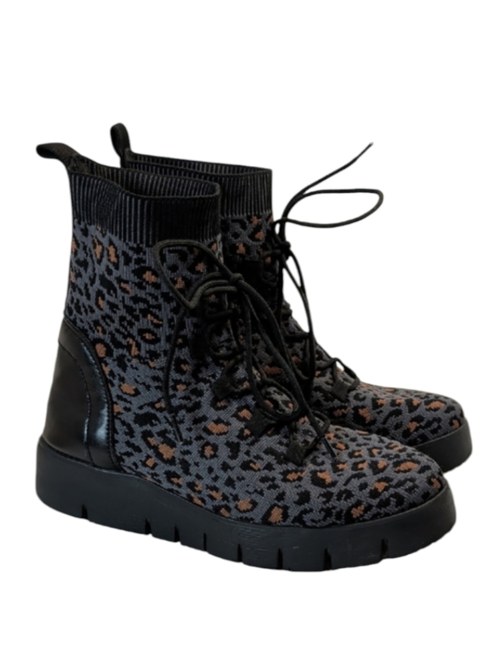 bernie mev. FX Venus Lace Up Knit Boots Size EU 38 US Size 7
